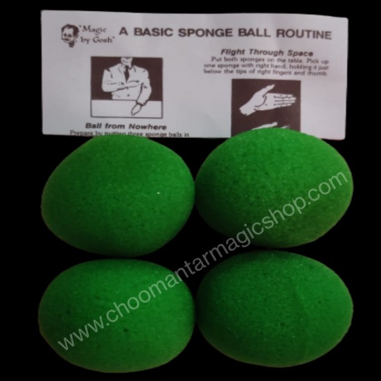 2inch HD ULTRA SOFT SPONGE BALL (Green) Pack of 4 from Magic by Gosh